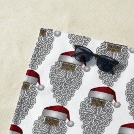 Toalha De Praia Feriado preto do Natal de Papai Noel