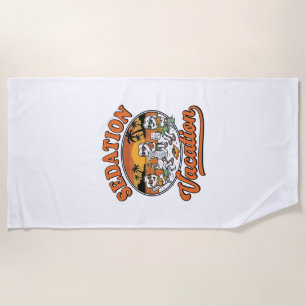 Toalha De Praia Férias de Sedação Humor Dentário Retro Camisa Desi