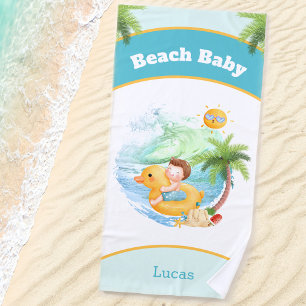 Toalha De Praia Férias de verão bonitas Nome Beach Boy