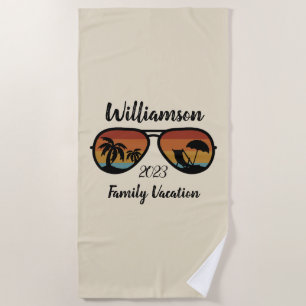 Toalha De Praia Férias familiares personalizadas