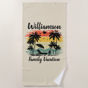 Toalha De Praia Férias familiares personalizadas