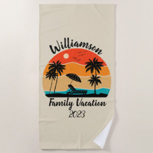 Toalha De Praia Férias familiares personalizadas