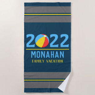 Toalha De Praia Férias Familiares Personalizadas - Bola de Praia