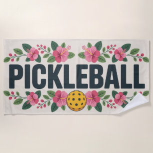 Toalha De Praia Férias Gráficas Tropicais De Pickleball