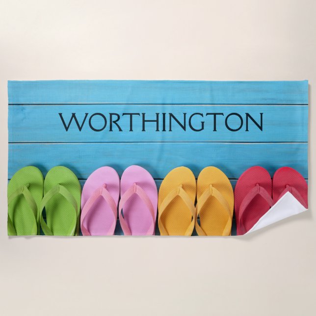 Toalha De Praia Férias / Reunião / Nome: Beach Towel (Frente)