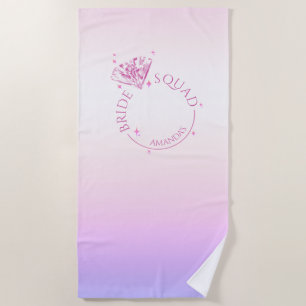 Toalha De Praia Festa de Despedida de Solteira Brilho Rosa Diamant