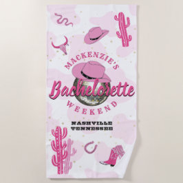 Toalha De Praia Festa de Fim de Semana da Disco Cowgirl Bacheloret