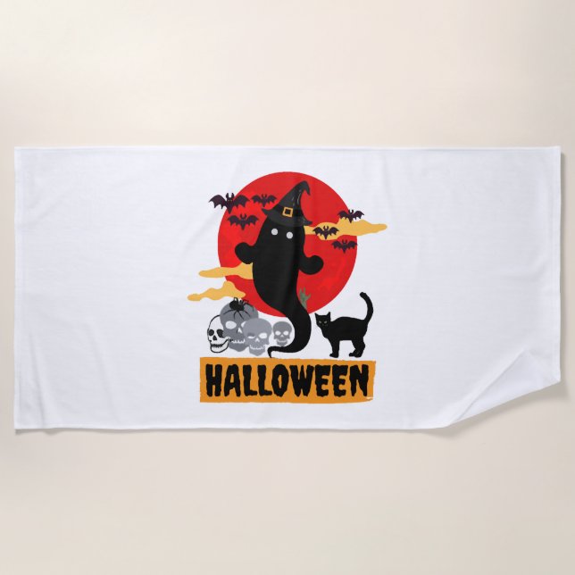 Toalha De Praia Festa de Halloween (Frente)