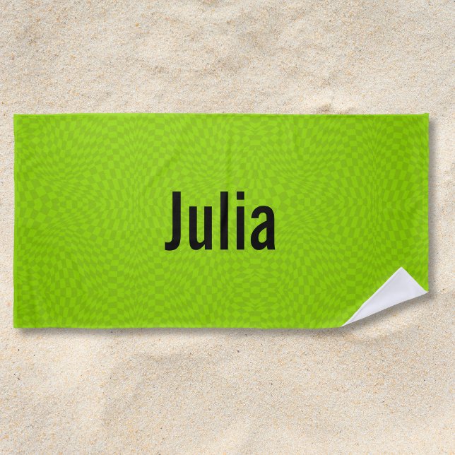 Toalha De Praia Festa de Solteira de Verão com Slime Neon Verde no (Criador carregado)