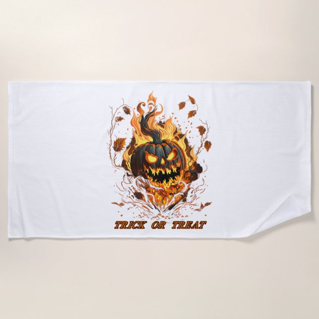 Toalha De Praia Festa legal de Halloween de Pumpkin (Frente)