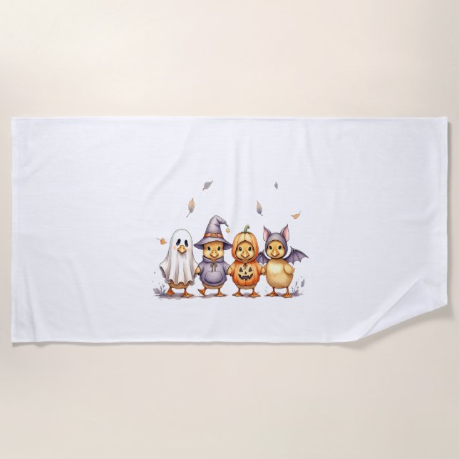 Toalha De Praia Figurino de Ducklings Bonito de Halloween (Frente)