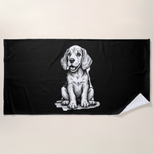 Toalha De Praia Filhote de Beagle adorável, amante de animais da f