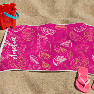 Toalha De Praia Fim de semana de despedida de solteira rosa-choque