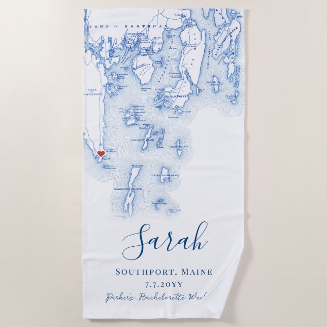 Toalha De Praia Fim de Semana Personalizado de Bachelorette do Sou (Frente)