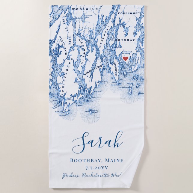Toalha De Praia Fim de semana personalizado de solteira em Boothba (Frente)