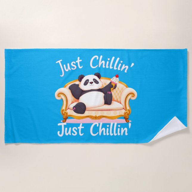 Toalha De Praia Fique calmo e fique calmo com Sorvete (Frente)