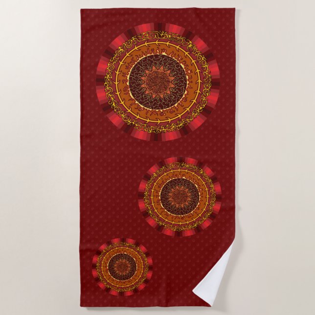 Toalha de Praia Fire Mandala (Frente)