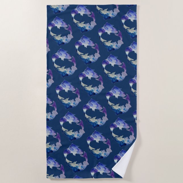 Toalha De Praia Fish Watercolor Art Beach Towel (Frente)