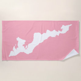 Toalha De Praia Fishers Island Beach Towel - Branco/Rosa