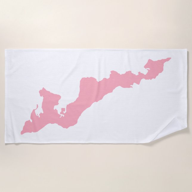 Toalha De Praia Fishers Island Beach Towel - rosa/branco (Frente)