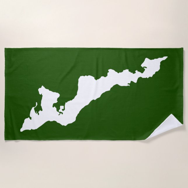 Toalha De Praia Fishers Island Beach Towel - White/Green (Frente)