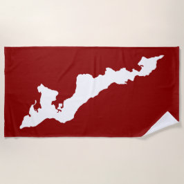 Toalha De Praia Fishers Island Beach Towel - White/Red