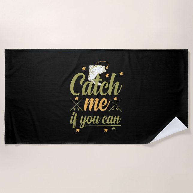 Toalha De Praia Fishing Art Catch Me If You Can (Frente)