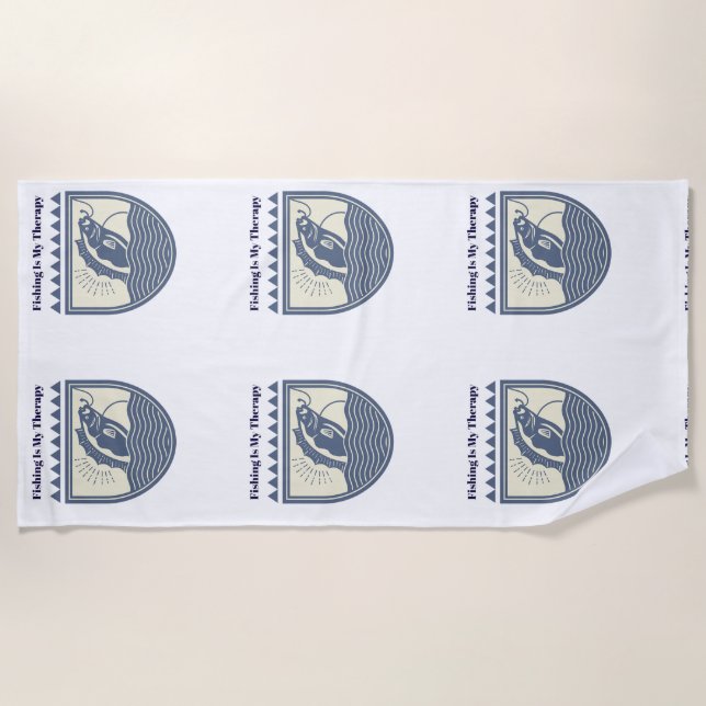 Toalha De Praia Fishing is My Therapy (Frente)