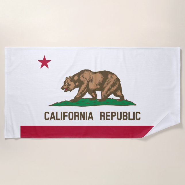 Toalha De Praia Flag Of California beach towel (Frente)