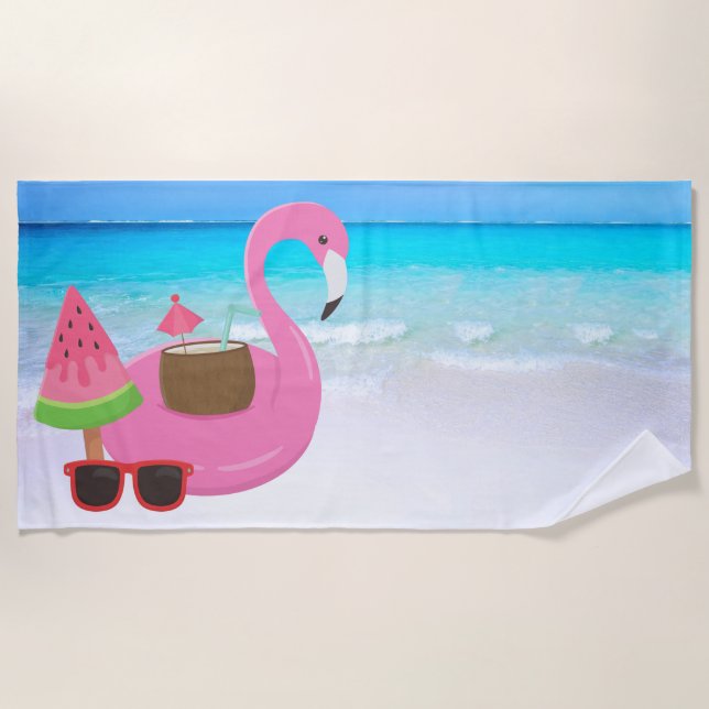 Toalha De Praia Flamingo Beach Towel (Frente)