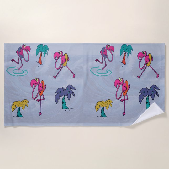 Toalha De Praia Flamingo Beach Towel (Frente)