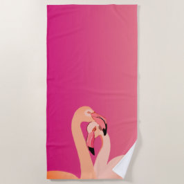 Toalha De Praia Flamingo Birds Love, Flamingo Art Beach Towel