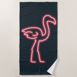 Toalha De Praia Flamingo no Neon Pink