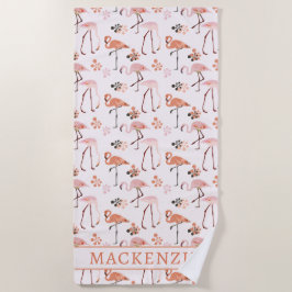 Toalha De Praia Flamingo Pink Coral