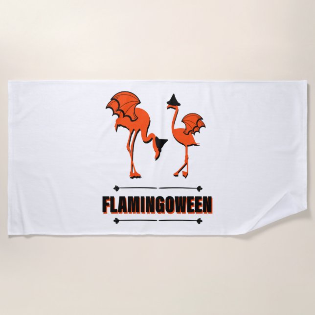 Toalha De Praia Flamingoew - Halloween (Frente)