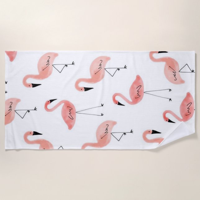Toalha De Praia Flamingos (Frente)