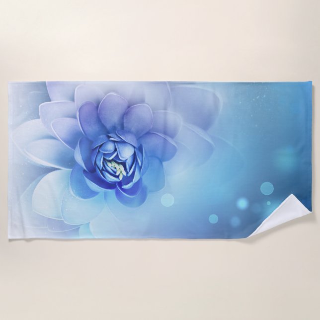 Toalha de praia - Flor azul (Frente)