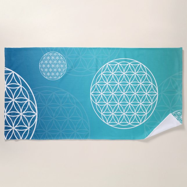 Toalha De Praia Flor da vida (Frente)