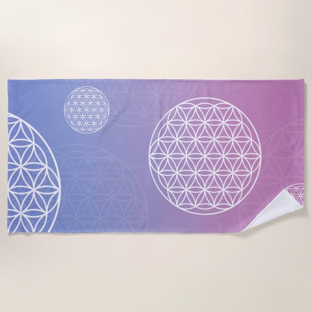 Toalha De Praia Flor da vida (Frente)