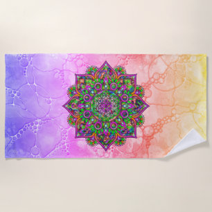 Toalha De Praia Flor da Vida - Mandala Indiana 1