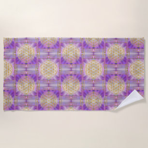 Toalha De Praia FLOR DA VIDA - padrão contínuo Yantra