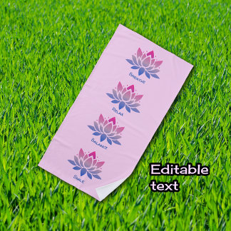Toalha De Praia Flor de lótus rosa seu texto