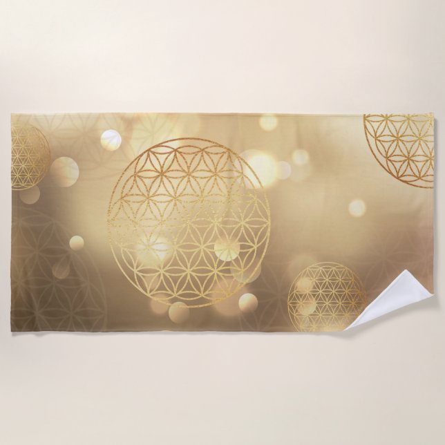 Toalha De Praia Flor de ouro vivo (Frente)