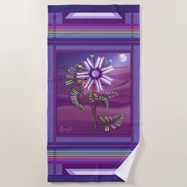 Toalha De Praia Flor no Desert Beach Towel (Frente)