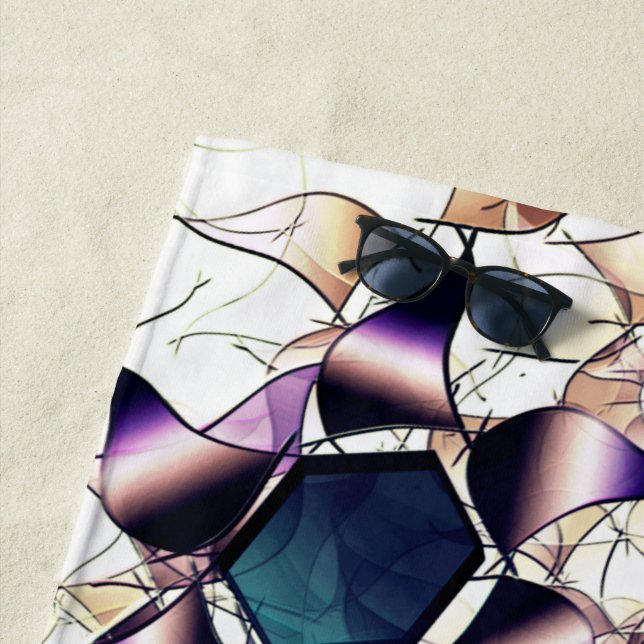 Toalha De Praia Flor virtual bagunçada em tons gradiente (In Situ)