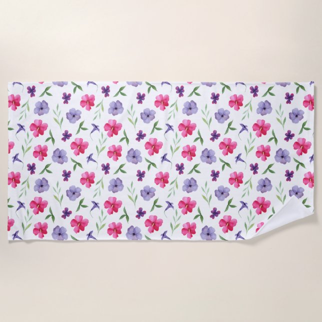 Toalha De Praia Floral (Frente)