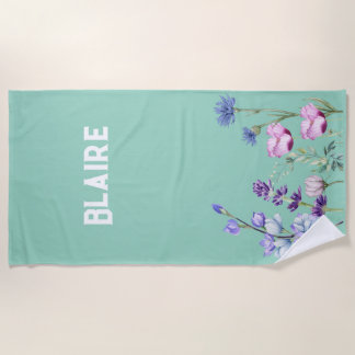 Toalha De Praia Floral Beach Towel Personalizável com nome