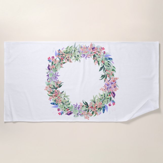 Toalha De Praia Floral Berries Wreath (Frente)