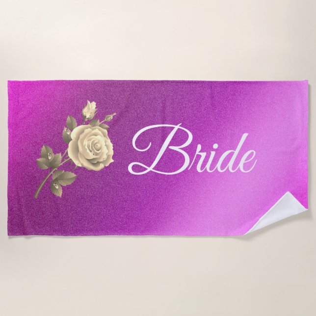 Toalha De Praia Floral Elegante (Frente)