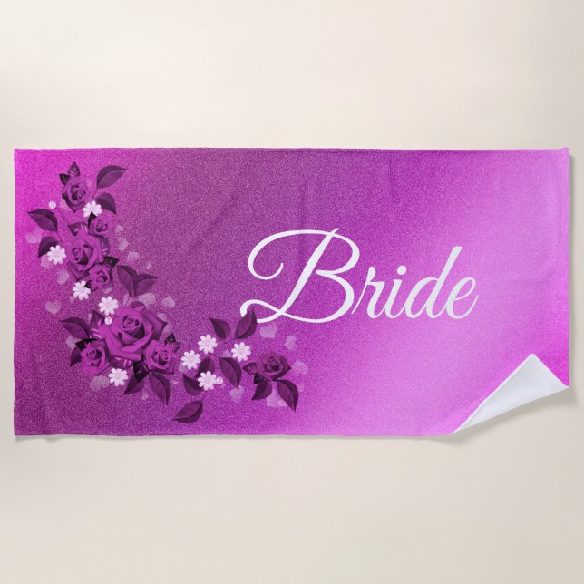 Toalha De Praia Floral Elegante (Frente)